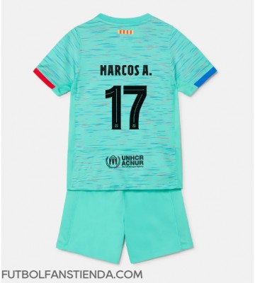 Barcelona Marcos Alonso #17 Tercera Equipación Niños 2023-24 Manga Corta (+ Pantalones cortos)